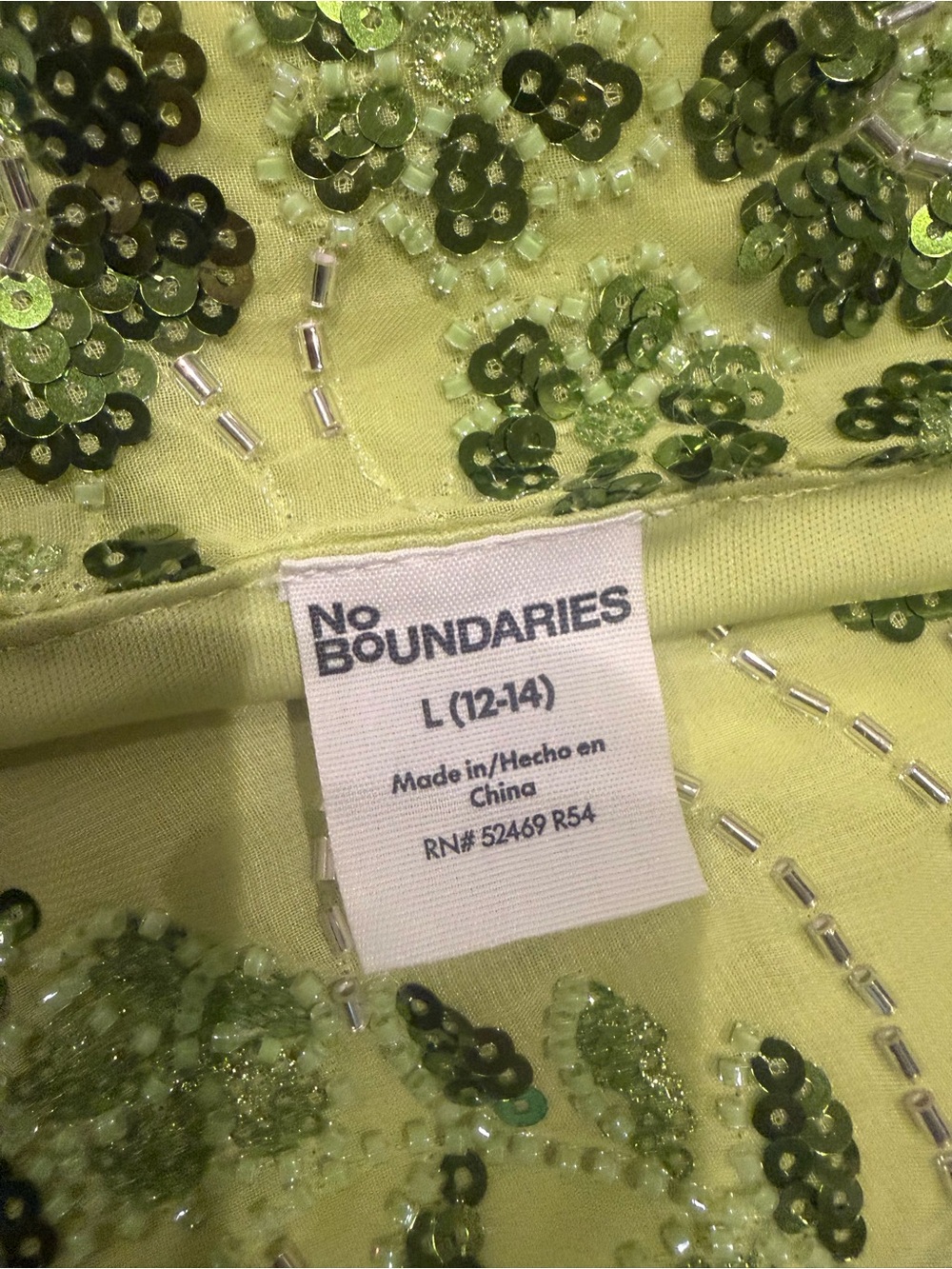 Sequin and Bead Embellished Lime Green Mini Skirt - Picture 8 of 9